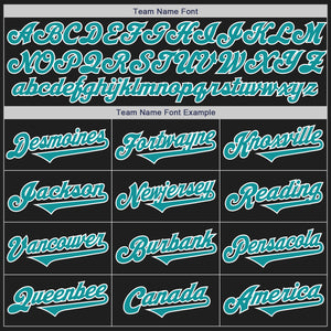 Custom Black Teal-White Authentic Two Tone Baseball Jersey