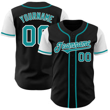 Load image into Gallery viewer, Custom Black Teal-White Authentic Two Tone Baseball Jersey
