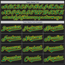 Load image into Gallery viewer, Custom Black Kelly Green-Gold Authentic Two Tone Baseball Jersey
