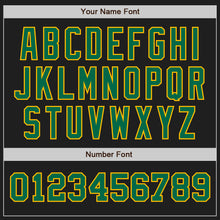 Load image into Gallery viewer, Custom Black Kelly Green-Gold Authentic Two Tone Baseball Jersey
