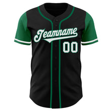 Laden Sie das Bild in den Galerie-Viewer, Custom Black White-Kelly Green Authentic Two Tone Baseball Jersey
