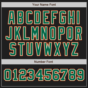 Custom Black Kelly Green-Orange Authentic Two Tone Baseball Jersey