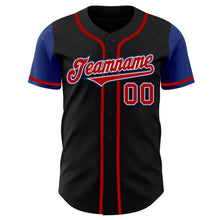 Загрузить изображение в средство просмотра галереи, Custom Black Red-Royal Authentic Two Tone Baseball Jersey
