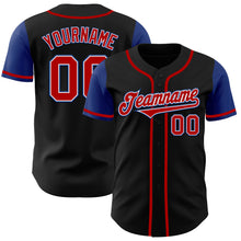 Загрузить изображение в средство просмотра галереи, Custom Black Red-Royal Authentic Two Tone Baseball Jersey
