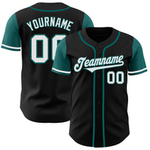 Загрузить изображение в средство просмотра галереи, Custom Black White-Teal Authentic Two Tone Baseball Jersey
