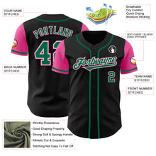 Load image into Gallery viewer, Custom Black Kelly Green-Pink Authentic Two Tone Baseball Jersey
