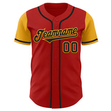 Загрузить изображение в средство просмотра галереи, Custom Red Black-Gold Authentic Two Tone Baseball Jersey
