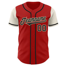 Загрузить изображение в средство просмотра галереи, Custom Red Black-Cream Authentic Two Tone Baseball Jersey
