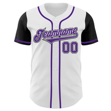 Charger l&#39;image dans la galerie, Custom White Purple-Black Authentic Two Tone Baseball Jersey
