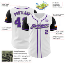 Charger l&#39;image dans la galerie, Custom White Purple-Black Authentic Two Tone Baseball Jersey
