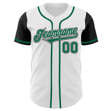 Load image into Gallery viewer, Custom White Kelly Green-Black Authentic Two Tone Baseball Jersey
