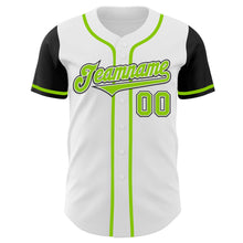 Charger l&#39;image dans la galerie, Custom White Neon Green-Black Authentic Two Tone Baseball Jersey
