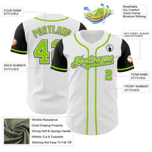 Charger l&#39;image dans la galerie, Custom White Neon Green-Black Authentic Two Tone Baseball Jersey
