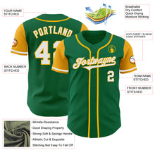 Load image into Gallery viewer, Custom Kelly Green White-Gold Authentic Two Tone Baseball Jersey
