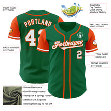 Load image into Gallery viewer, Custom Kelly Green White-Orange Authentic Two Tone Baseball Jersey
