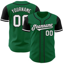 Load image into Gallery viewer, Custom Kelly Green White-Black Authentic Two Tone Baseball Jersey
