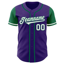 Загрузить изображение в средство просмотра галереи, Custom Purple White-Kelly Green Authentic Two Tone Baseball Jersey
