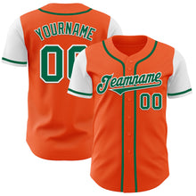 Laden Sie das Bild in den Galerie-Viewer, Custom Orange Kelly Green-White Authentic Two Tone Baseball Jersey
