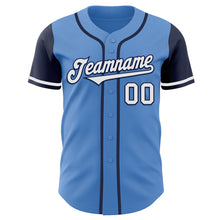 Загрузить изображение в средство просмотра галереи, Custom Powder Blue White-Navy Authentic Two Tone Baseball Jersey
