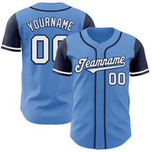 Загрузить изображение в средство просмотра галереи, Custom Powder Blue White-Navy Authentic Two Tone Baseball Jersey
