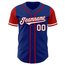 Load image into Gallery viewer, Custom Royal White-Red Authentic Two Tone Baseball Jersey
