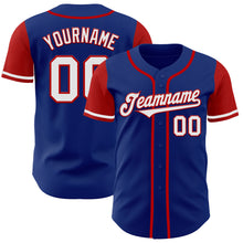 Load image into Gallery viewer, Custom Royal White-Red Authentic Two Tone Baseball Jersey
