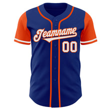 Load image into Gallery viewer, Custom Royal White-Orange Authentic Two Tone Baseball Jersey
