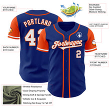 Load image into Gallery viewer, Custom Royal White-Orange Authentic Two Tone Baseball Jersey
