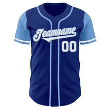 Load image into Gallery viewer, Custom Royal White-Light Blue Authentic Two Tone Baseball Jersey
