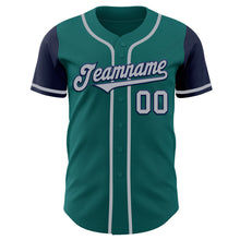 Load image into Gallery viewer, Custom Teal Gray-Navy Authentic Two Tone Baseball Jersey
