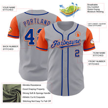 Load image into Gallery viewer, Custom Gray Royal-Orange Authentic Two Tone Baseball Jersey
