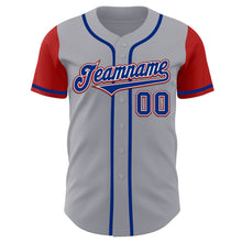 Load image into Gallery viewer, Custom Gray Royal-Red Authentic Two Tone Baseball Jersey
