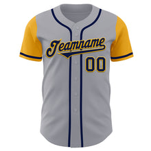 Load image into Gallery viewer, Custom Gray Navy-Gold Authentic Two Tone Baseball Jersey
