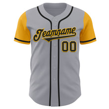 Load image into Gallery viewer, Custom Gray Black-Gold Authentic Two Tone Baseball Jersey
