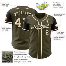 Charger l&#39;image dans la galerie, Custom Olive Cream-Black Authentic Two Tone Salute To Service Baseball Jersey
