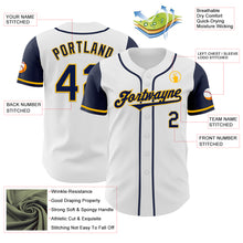 Laden Sie das Bild in den Galerie-Viewer, Custom White Navy-Gold Authentic Two Tone Baseball Jersey
