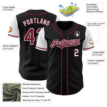 Load image into Gallery viewer, Custom Black Crimson-White Authentic Two Tone Baseball Jersey
