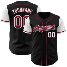 Load image into Gallery viewer, Custom Black Crimson-White Authentic Two Tone Baseball Jersey
