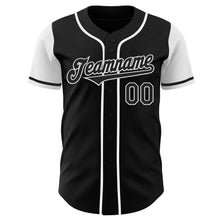 Load image into Gallery viewer, Custom Black White Authentic Two Tone Baseball Jersey
