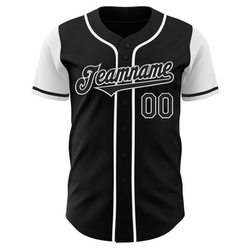 Custom Black White Authentic Two Tone Baseball Jersey