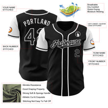 Load image into Gallery viewer, Custom Black White Authentic Two Tone Baseball Jersey
