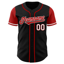 Load image into Gallery viewer, Custom Black Red-White Authentic Two Tone Baseball Jersey
