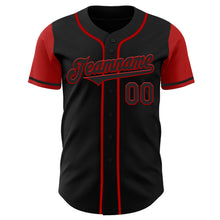 Load image into Gallery viewer, Custom Black Red Authentic Two Tone Baseball Jersey
