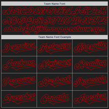 Load image into Gallery viewer, Custom Black Red Authentic Two Tone Baseball Jersey
