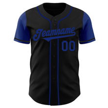 Laden Sie das Bild in den Galerie-Viewer, Custom Black Royal Authentic Two Tone Baseball Jersey
