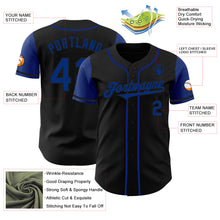 Laden Sie das Bild in den Galerie-Viewer, Custom Black Royal Authentic Two Tone Baseball Jersey
