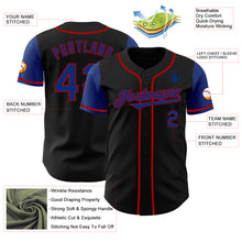 Load image into Gallery viewer, Custom Black Royal-Red Authentic Two Tone Baseball Jersey
