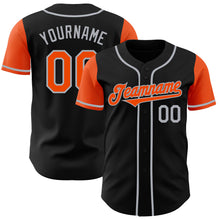 Load image into Gallery viewer, Custom Black Orange-Gray Authentic Two Tone Baseball Jersey
