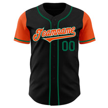 Load image into Gallery viewer, Custom Black Orange-Kelly Green Authentic Two Tone Baseball Jersey
