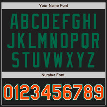 Load image into Gallery viewer, Custom Black Orange-Kelly Green Authentic Two Tone Baseball Jersey
